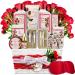 Spa Gifts for Women, Bath and Body Gift Set, Red Rose Gift Basket, 35Piece Stress Relief Spa Kit, Thank You, Birthday, Mom, Christmas Gifts - Nail Care Kit, Body Scrub, Bubble Bath, Bath Bomb & More