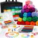 103 PCS Crochet Kit with Crochet Hooks Yarn Set, Premium Bundle Includes 2180 Yards Acrylic Yarn Skeins Balls, Needles, Accessories, Bag, Ideal Starter Pack for Kids Adults Beginner Professionals Black
