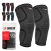 SPORTIFY your Knees: 2 Pack Premium Compression Sleeves - Knee Braces for Gym & Sports Pain Relief and Support MEDIUM BLACK