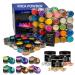 Baltic Day - Mica Powder for Epoxy Resin, 75 Color Bottles Set - Chameleon Mica Powder - Epoxy Resin Color Pigment - Mica Powder for Soap Making, Candles, Bath Bombs, Resin Dye, Nails, Lip Gloss 75 Colors ( Includes Chameleon & Interference )