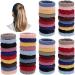 60 Pieces Seamless Hair Ties Ponytail Holders Thick Elastic Hair Tie Cotton No Crease Hair Band for Women girl thick Heavy and Curly Hair lightweight Highly Elastic 4 Styles (Mixed Color) 60 Count (Pack of 1) Mixed Color