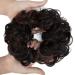 Messy Bun Hair Piece for Women Thick Updo Scrunchies Hair Extension Ponytail Hair Accessories Natural Black Mix Dark Auburn 1 PCS 18# Natural Black Mix Dark Auburn