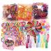 780PCS Color Clear Elastic Hair Bands Clips Mini Hair Claw Clips Rubber Bands Hair Ties Kit with Box for Girls Teens Children