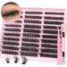 Fluffy Lash Extension Kit 60D+80D+100D Lash Clusters Thick Eyelash Extension Kit 10-18mm Individual Lashes Kit 300PCS Eyelashes Extension with Bond and Seal and Lash Extension Tweezers by TNFVLONEINS Fluffy 60D+80D+100D Kit