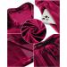 LecGee Men's Velvet Summer Casual Short Set - Rose Red, Medium | Button Down Shirt & Elastic Waist Shorts 2 Piece Outfit - Buy Online on GoSupps.com