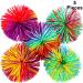 5 pieces monkey stringy balls sensory fidget stringy balls soft rainbow pom bouncy stress balls with storage bag multi -colored (5 pieces)