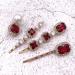 Vintage Ruby Red Crystal Pearl Gold Bobby Pins Set | Decorative Hair Slides Clips for Women - Buy Online on GoSupps.com