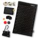 Fabberry acupressure mat - 100% natural - made of cotton coconut fiber and buckwheat shell filling - with pillow clamping belt & 2 massage balls |Massage mat including stool fastening & support function