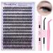 Eyelash Extension Kit 280pcs Individual Eyelashes Kit Cluster Lashes Individual Cluster 40D Curl 9-16mm Lash Extension Kit with Lash Bond and Seal Lash Tweezers for Self Use (40D-0.07D-9-16MIX KIT) 40D KIT