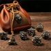 DNDMASTER Hollow Metal Dragon Dice Set with Gift Bag - Bronze Dungeons & Dragons Gaming Dice in Leather Pouch - Buy Online on GoSupps.com