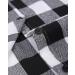 Uillnoodu Women's Flannel Plaid Shirt - Long Sleeve Regular Fit Button Down Casual (White/Black Plaid, Large) - Buy Online on GoSupps.com