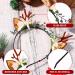 Minkissy Christmas Antler Headband - Reindeer Ears Floral Hairband for Women & Girls - Festive Holiday Accessory (Pattern 2) - Buy Online on GoSupps.com
