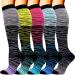 5 Pairs Compression Socks for Men Women 15-20 mmHg Medical Support for Running Nurses Flight Pregnancy Circulation Athletic Socks Multicoloured L/XL