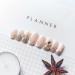 V French Tips Short Square Press-On Nails | Flower Acrylic Fake Nails with Rhinestones & Glitter | Glossy Nude Glue-On Nail Art for Daily Wear - Buy Online on GoSupps.com