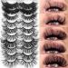 10 Styles IFLOVEDEKD 25mm Dramatic Fake Mink Fluffy Lashes - 10 Pairs - Buy Online on GoSupps.com