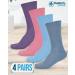 Doctor's Select Diabetic Socks for Women and Men - 4 Pairs Non Binding Diabetic Socks in Large Sizes - Light Blue, Blue, Purple, Pink - Buy Online on GoSupps.com