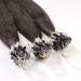 hair2heart 25 x 1g real hair microring loop extensions 50cm - straight - #1b natural black - loops hair extension