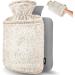 Qomfor Hot Water Bottle with Fluffy Faux Fur Cover - 1.8l Large - Pain Relief for Neck, Shoulders, Hands, Feet - Dark Brown - Buy Online on GoSupps.com