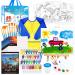 69 Pack Kids Paint Set Shuttle Art Art Set for Kids with 30 Colors Acrylic Paint Wood Easel Canvas Painting Pad Brushes Palette and Smock Complete Paint Set for Boys and Girls(package may very)