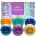 6 Relaxing Bubble Bath Bombs by Two Sisters Spa. 6-5oz Large 99% Natural Fizzies for Women Teens and Kids. Moisturizes Dry Sensitive Skin. Releases Color Scent and Bubbles. Lavender Eucalyptus Relaxing Variety Pack