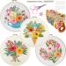 Fanryn 4 Pack Embroidery Kit for Beginners Adults Cross Stitch Kits with Floral Pattern and Instructions DIY Kits with 2 Embroidery Hoops Color Threads Needles Threader Scissors and Seam Ripper Kits 500