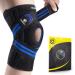 CAMBIVO Knee Brace with Side Stabilizers & Patella Gel Pads Knee Compression Sleeve for Meniscus Tear ACL MCL Adjustable Compression Knee Support for Women and Men(Upgrade Blue Medium) Medium Upgrade Blue