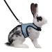 Niteangel Adjustable Soft Harness with Elastic Leash for Rabbit (L Blue) L Blue