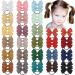 JOYOYO 50 Pcs Baby Girl Hair Bow Ties Ponytail Bows Hair Bobbles for Toddler Girls Hair Ribbons for Toddlers Elastic Hair Bands Small Size 2 Inch Ribbon Bows