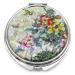 MADDesign Mother of Pearl Compact Makeup Mirror Folding Magnify Butterfly Flowers Pink Yellow