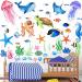 Glow in The Dark Ocean Fish Wall Stickers - Sea Life Decals for Boys Kids Bedroom and Bathroom - Removable Waterproof Peel and Stick Under The Sea Creatures - Buy Online on GoSupps.com