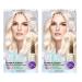L'Oreal Paris Feria Hyper Platinum Hair Bleach Up To 8 Levels Platinum Blondes Anti Brass Purple Conditioner Hyper Platinum 1 kit 2 Count (Pack of 1) Hyper Platinum