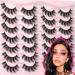 Fluffy Mink Wispy False Eyelashes 14 Pairs - FANXITON Natural Lashes (6B) - 16mm - Buy Online on GoSupps.com