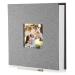HenPisen Large Photo Album Self Adhesive Scrapbook Magnetic Album for 3x5 4x6 5x7 6x8 8x10 Pictures 40 Pages Linen Cover DIY Photo Album with A Metallic Pen and DIY Sticker(Grey) 11x10.6 40Pages Grey