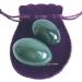 Nephrit eggs 2-part set for suit yoni love muscles drilled with a box undesirable silk cord and instructions for beginners and medium-sized users large medium 2 sizes polar jade