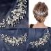 Flower Bride Wedding Hair Vine Silver Pearl Rhinestone Hair Accessories Bridesmaid Hair Clip Tiara Crystal Headpieces Bridal Prom Headband for Women Girls Hair Piece - Buy Online on GoSupps.com