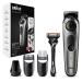 Braun Beard Trimmer Series 5 & Hair Clippers with Gillette Fusion5 ProGlide Razor 39 Length Settings UK 2 Pin Plug BT5260 Black/Silver