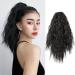 Meiriyfa Short Black Ponytail Extension - Curved Clip-In Heat-Resistant 40cm for Daily Use - Artificial Hair - Buy Online on GoSupps.com