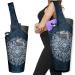 Fashion Printed Yoga Mat Bag with Large Side Pocket & Zipper Pocket Long Tote Yoga Bag Fit Most Size Mats - Holds More Yoga Accessories Mandala Black 37"x15.5"