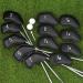 Golf Iron Covers Set 12pcs | PU Leather, Waterproof & Durable | Black Club Head Covers with Embroidery | Fits Most Irons | Right Handed - Buy Online on GoSupps.com
