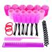 FROZZKY Hair Rollers for Long Hair - Set 37 PCs - 18 Self Grip Velcro Hair Curlers for Long Hair 12 Duck Bill Clips 2 Combs 1 French Braiding Tool 4 Hair Bands for Thick Thin Fine Short Hair