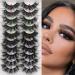 Mink Lashes Dramatic Eyelashes 10 Pairs 5 Styles Fluffy Thick Long 8D Volume False Eye Lashes Pack 22mm Wispy Strip Curly Fake Eyelashes by HeyAlice 10Pairs_Wispy Fluffy