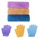 African Exfoliating Net Set  3 Pieces African Net Sponge with 3 Pairs Shower Bath Scrub Gloves Sponge Shower Body Scrubber