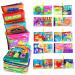 AMINFUN Soft Cloth Baby Book Toy Colorful Fabric Baby Learning Book(ABC-Z Alphabet 123-10 Colour Fruit 4 Pack) Touch and Feel Crinkle Sound Early Educational Toy Gift for Babies Infants Toddlers