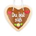 Gingerbread heart - 14cm - you are cute