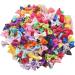 60PCS Cute Puppy Dog Bowknot Hair Bows with Rubber Bands - Handmade Pet Grooming Accessories - Buy Online on GoSupps.com