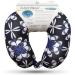 Cloudz Patterned Microbead Travel Neck Pillow - Black Purple & White Floral | Best for Comfort & Support - Buy Online on GoSupps.com