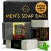 Bar Soap for Men - 3-Pcs Mens Soap Bar - Natural Soap - Mens Bar Soap - Body Soap Bars - Men Soap - Natural Soap for Men - Organic Men's Soap Bars - Exfoliating Soap Bar - African Black Cedarwood Mint Woodsy Men's Soap 7...