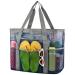 MAY TREE Extra Large Beach Bag with Multiple Pockets Beach Accessories for Vacation Tote Bag Ideal for Your Family Beach Trip Blue