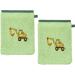 Erwin M ller 3-Pc Kinder-Frottier Towel Set - Tractor Excavator Green 100% Cotton 50x100 cm & Washcloths | International Shipping Available - Buy Online on GoSupps.com