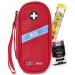 PracMedic Bags Epi pens Carrying Case- Medicine Travel Bag for Auvi Q Inhaler Eye Drops Nasal Spray Allergy Medication Syringe First Aid and Diabetic Supplies- Aviq Epi-pen case (MEDIQ Red)